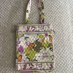 Vera Bradley Quilted Floral Laptop Bag in Pink, Olive & Cream